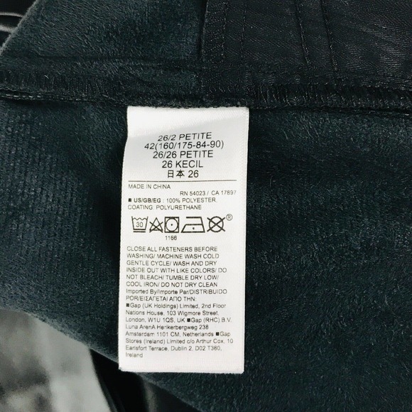 Gap Women's 26/2P Pants Black Solid Faux-Leather 70s Flare High Rise NWT G3 - Picture 3 of 4